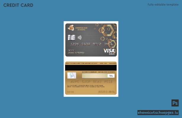 Beispielvorschau der Visa Gold Card der Ethiopia Commercial Bank